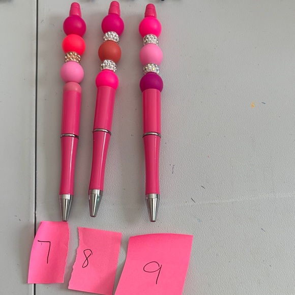 Hand Crafted Vibrant Pink Beaded Pen (choose 1) - Picture 2 of 2
